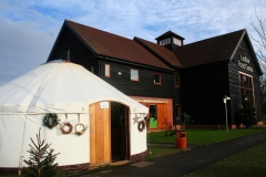 A Roundhouse Yurt used as a pop-up Shop at Ludlow Food Centre