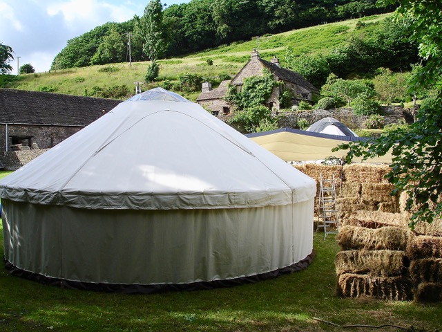 Farm wedding in a yurt Roundhouse Yurts