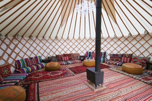 Moroccan Chill Out Interior from Roundhouse Yurts The Chill Out Package is perfect for a Glamping Weekend or events and parties.
