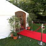 VIP entrance to a luxury yurt with a dining package interior.