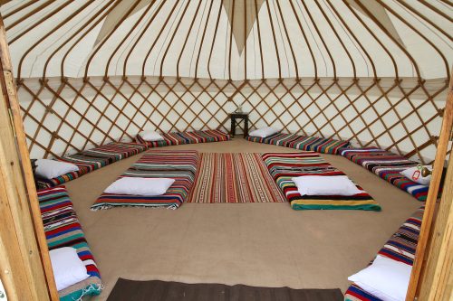 Festival yurt accommodation from Roundhouse Yurt.