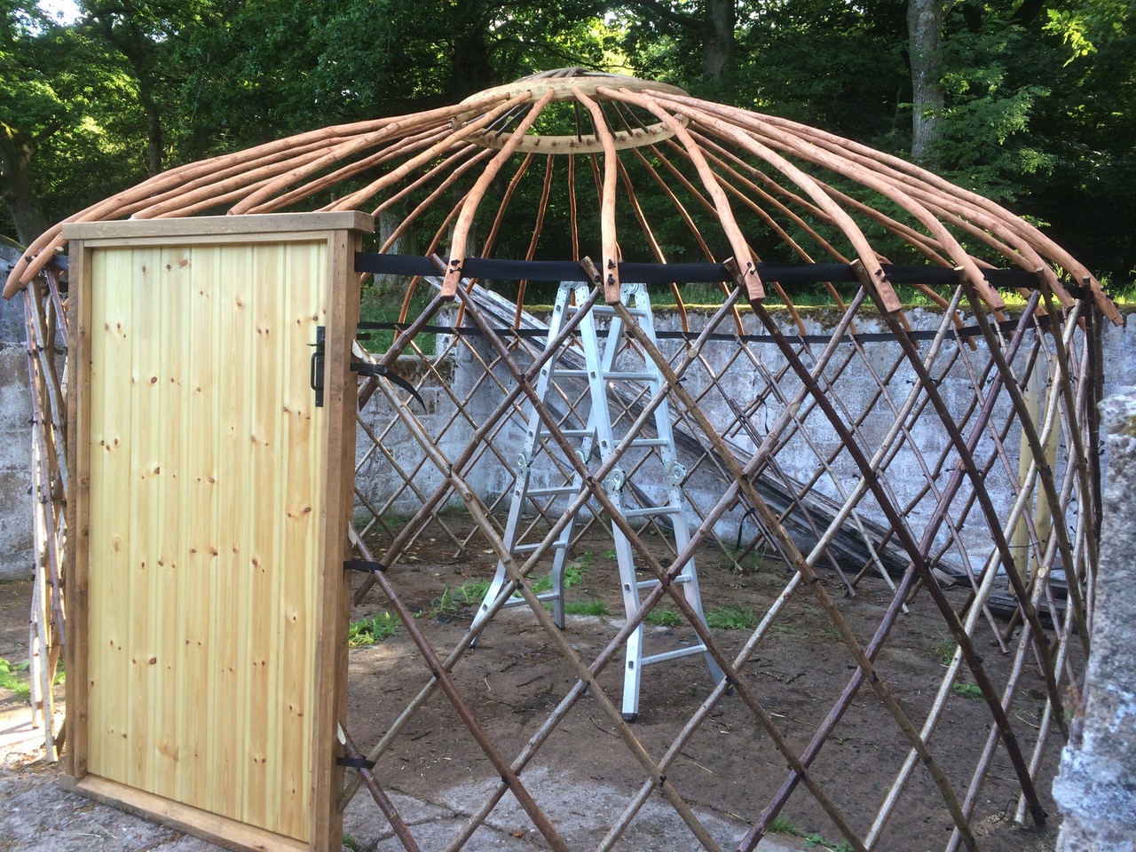 Coppiced yurt in hazel An example of a home-made coppiced hazel yurt