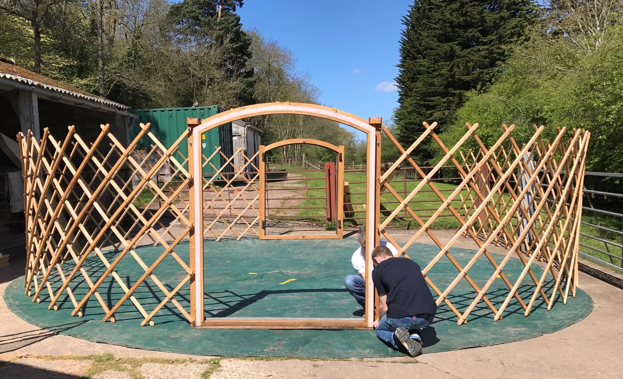 First fitting of yurt frame