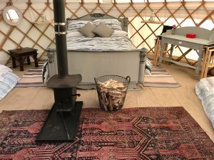 Glamping yurt accommodating a family of four